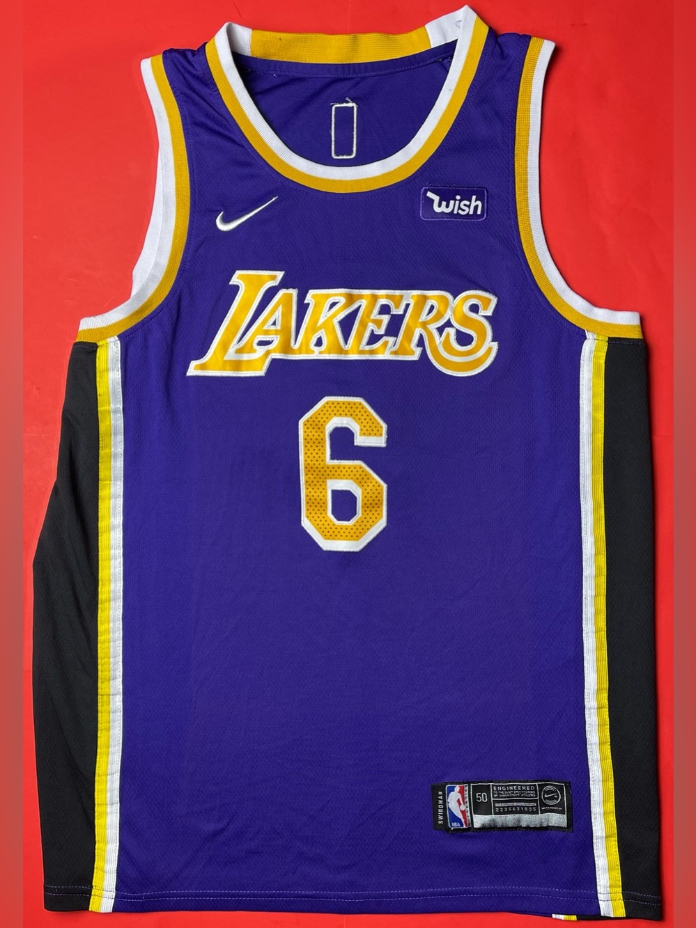 Nike LeBron James Los Angeles Lakers #6 Swingman Jersey Size 50 Purple
